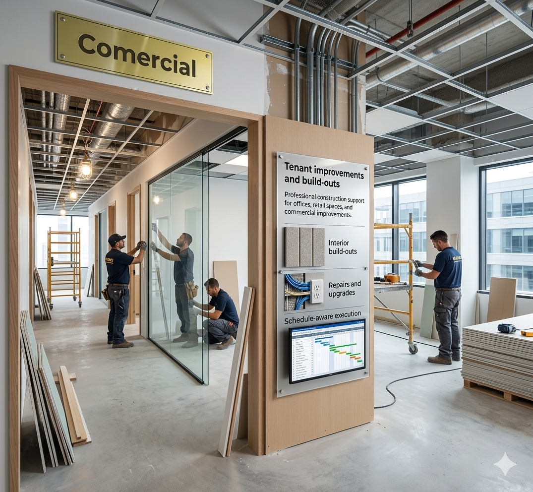 Commercial construction work site